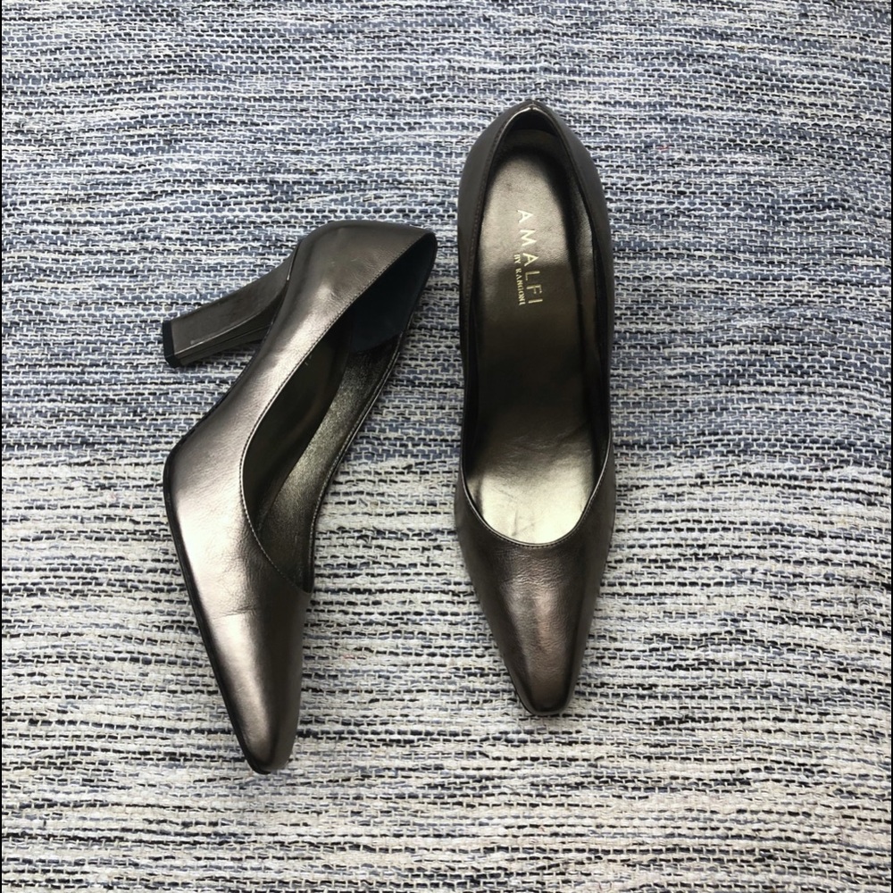 Amalfi Silvery-Bronze Leather Heels